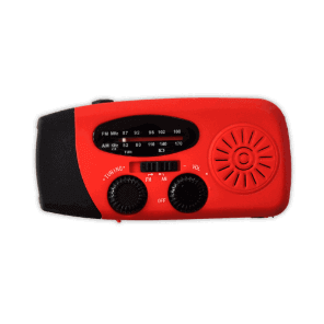 Kurbel-Radio mit USB-Auflader und Taschenlampe